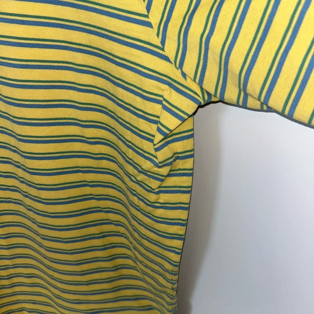 Polo Ralph Lauren Golf men’s Pima Cotton, yellow, blue stripe‎ golf polo size XL
